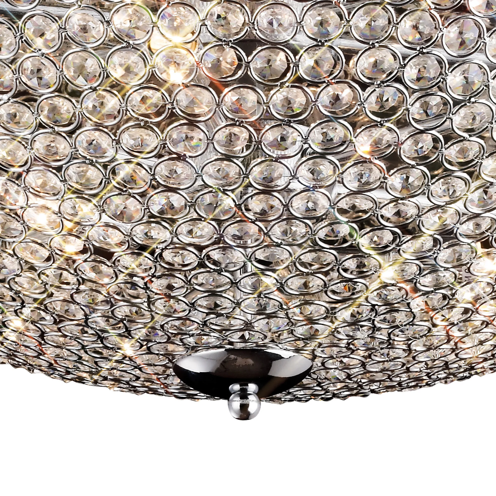 Ava Crystal  Flush Ceiling 9 Light IL30189  Diyas Ava Polished Chrome